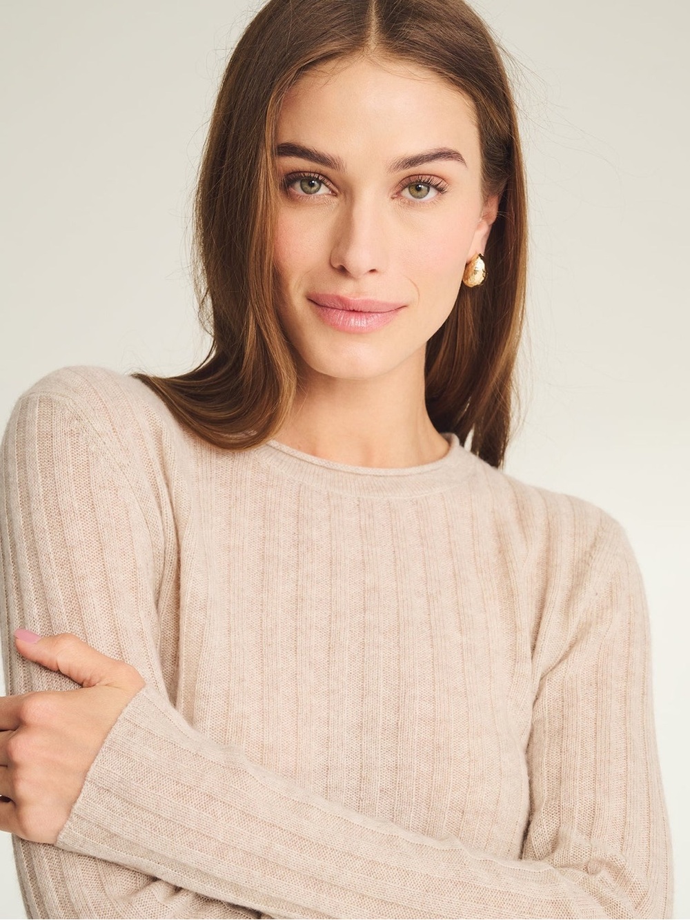 NAADAM Lightweight Balletcore Ribbed Cashmere Sweater Size Large - Picture 4 of 13